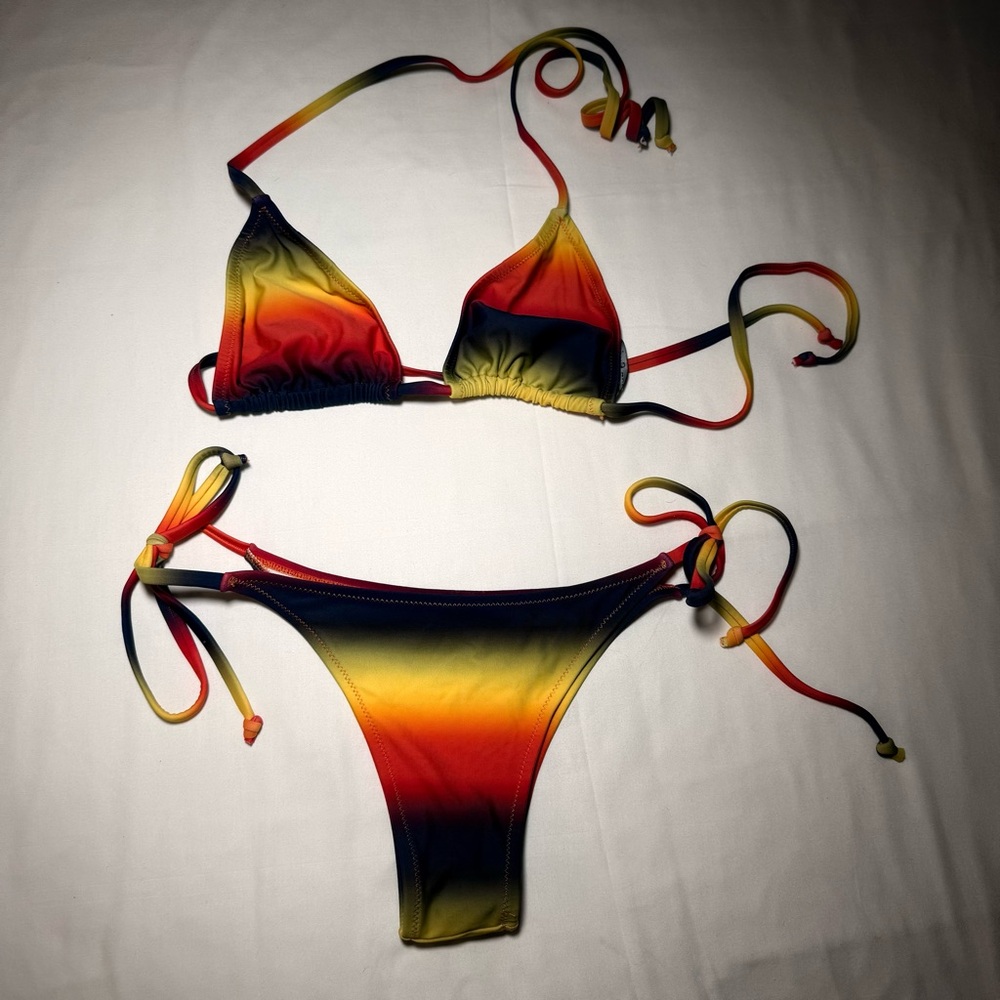 Vibrant Tie-Dye Bikini Set size medium women's